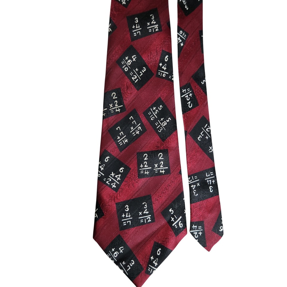 A. Rogers Vintage‎ Tie Math Equations Red Black Novelty Teacher
